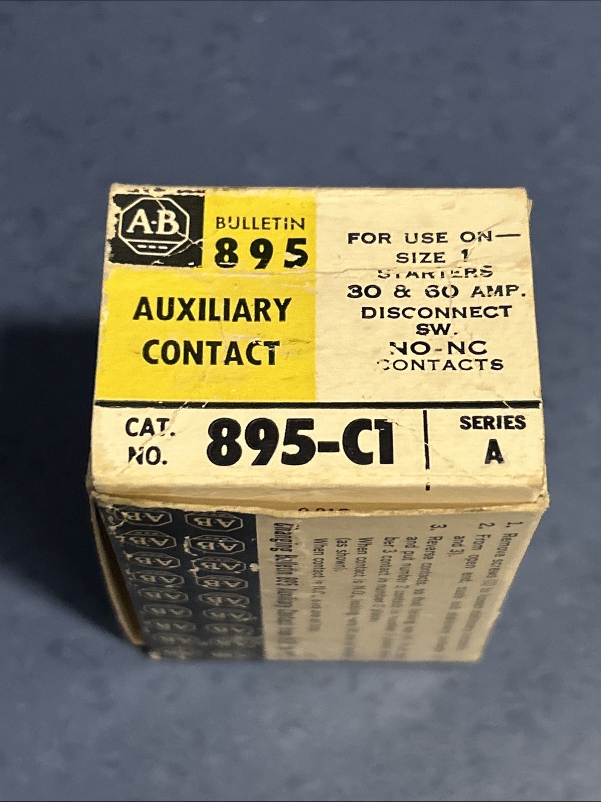 ALLEN BRADLEY 895-C1 SER.A AUXILLARY CONTACT No Nc New In Box.