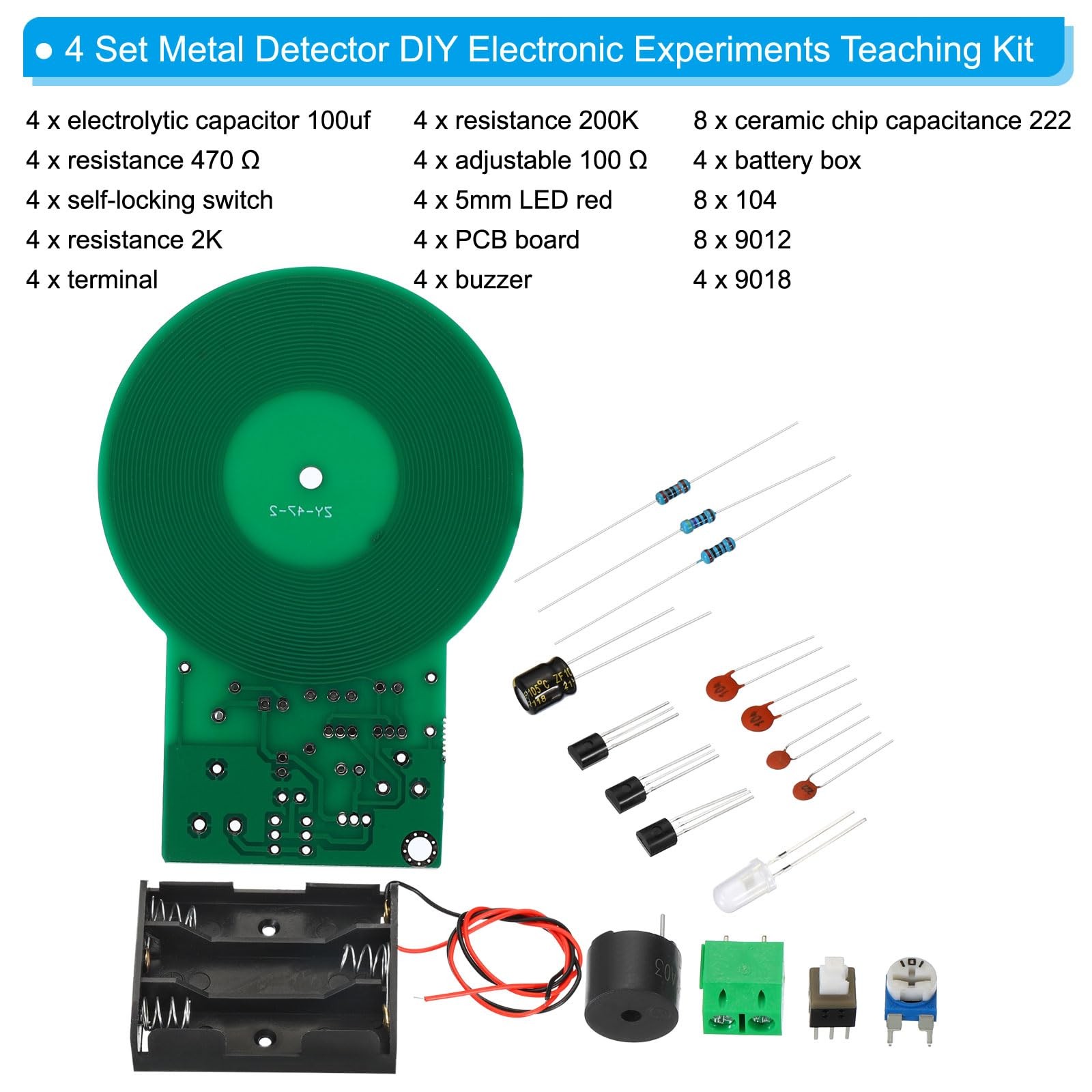 Soldering Practice Board, 4 Set Electronics Kit Prototype PCB Board DIY Weldi...