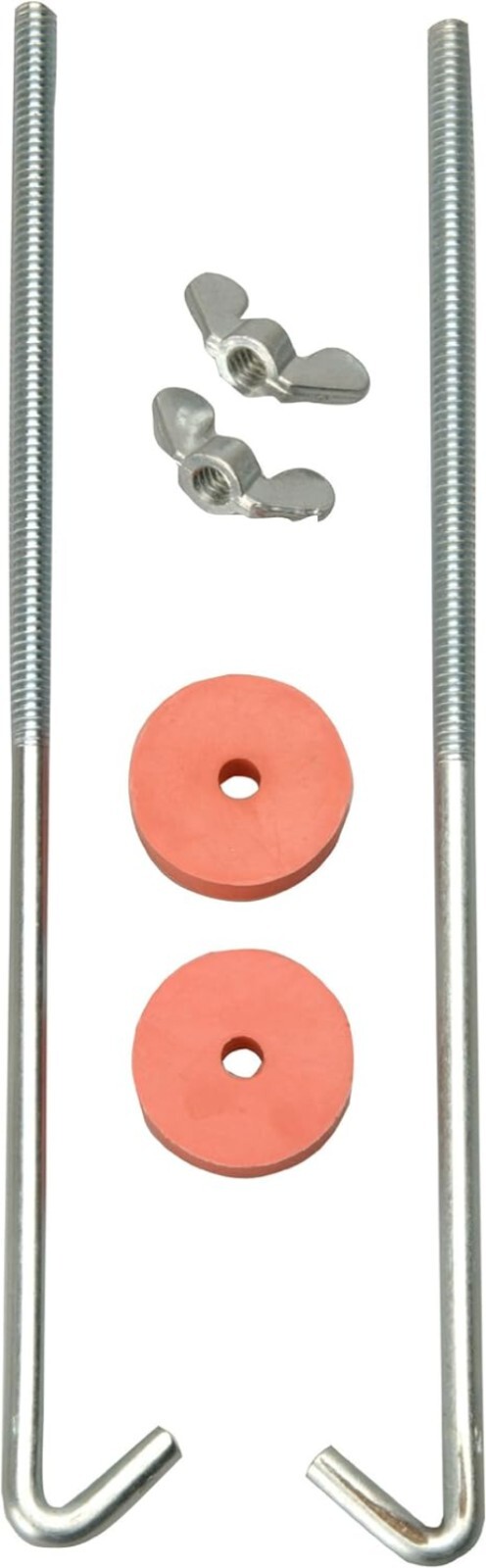 J Hook Battery Hold Down Bolts - 8-Inch Chrome, Wing Nuts Included