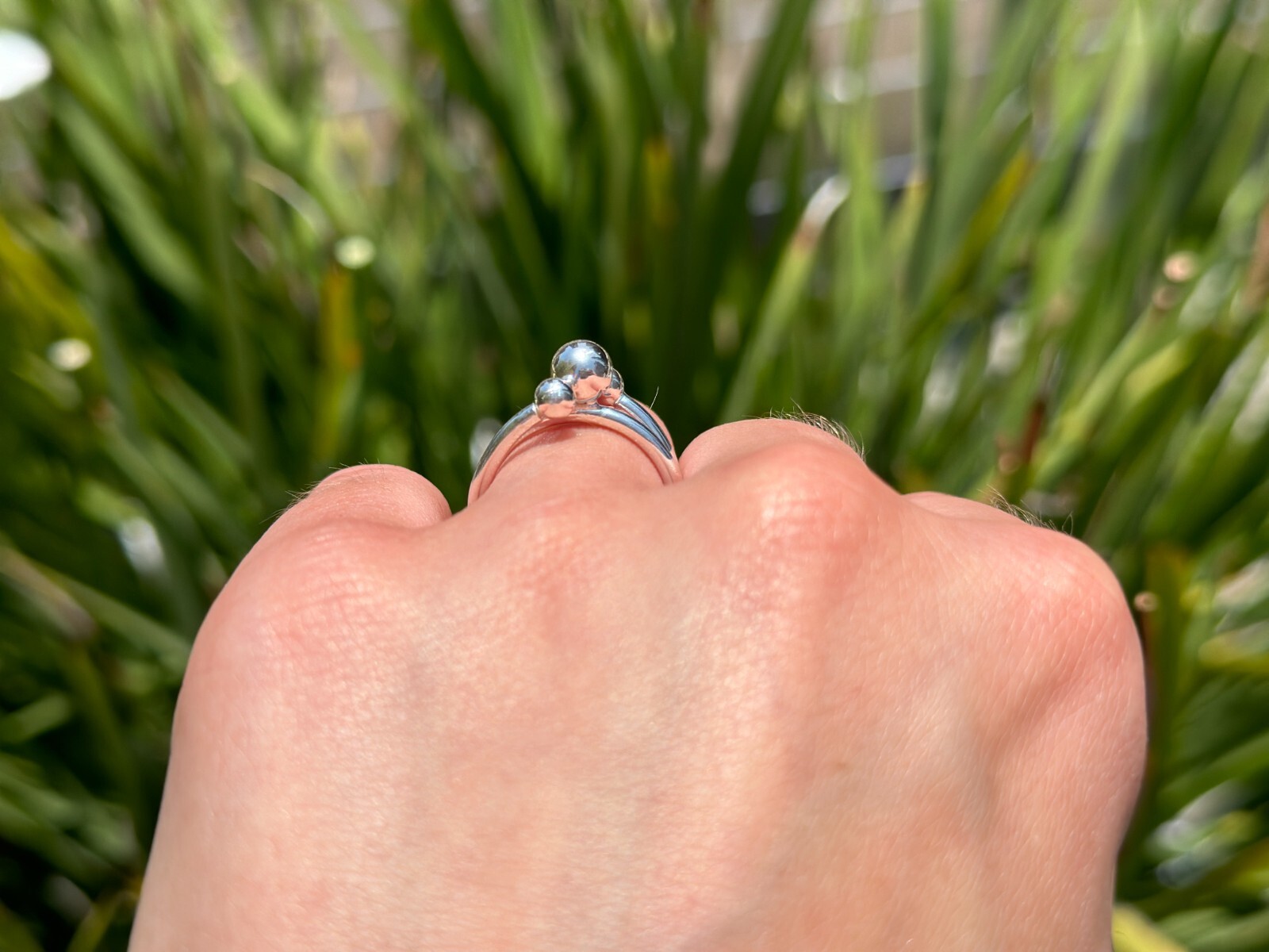 Three Ball Ring Vintage Style 925 Sterling Silver 11.3mm