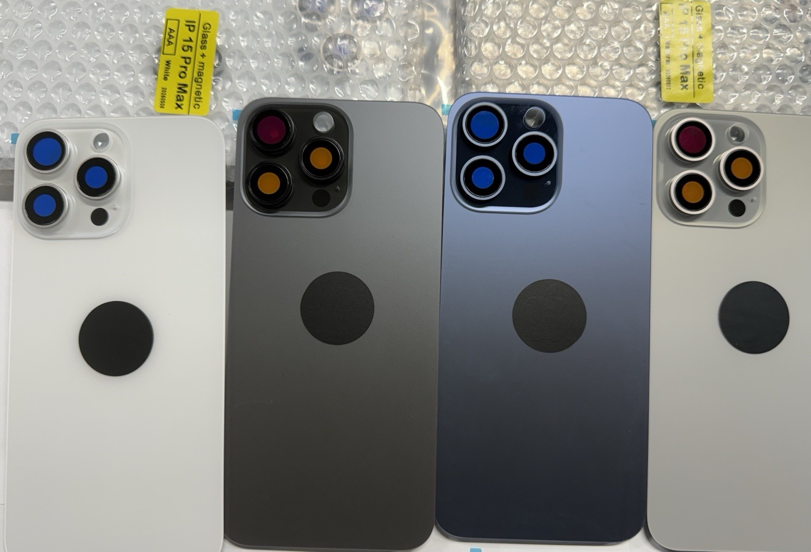 Back Glass + Metal + Magnetic for iPhone 15 Pro  Max Black Titanium
