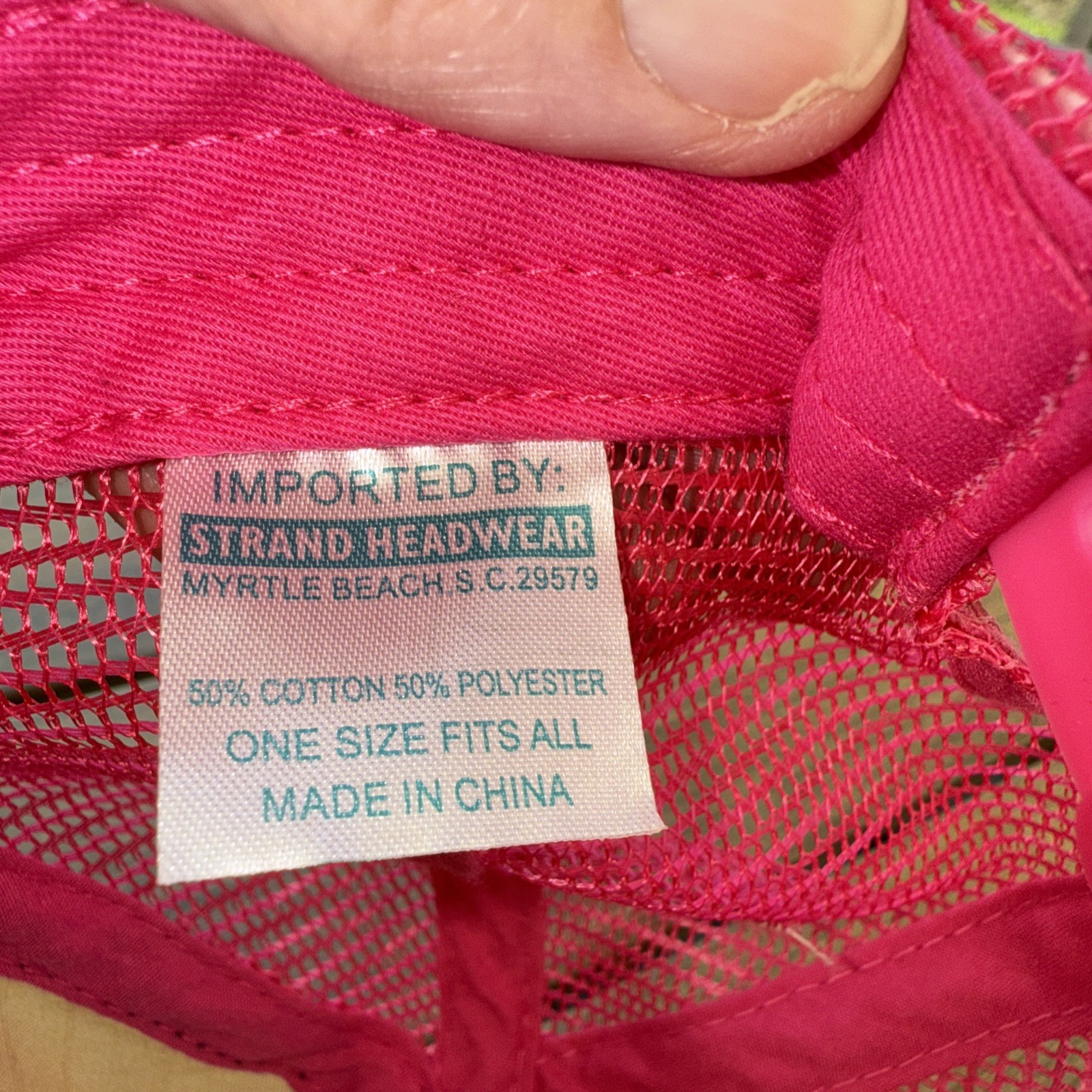 Myrtle Beach in Thick Letters on Tan black Front Hat Cap Pink Mesh Snapback