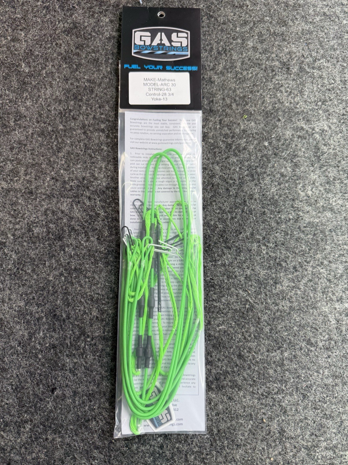 Mathew’s ARC 30 Gas High Octane String And Cable Set In Flo Green
