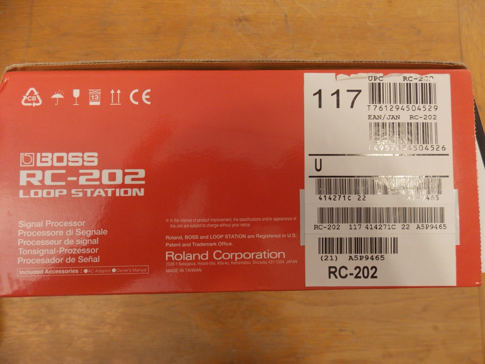 Boss RC202 Compact Tabletop Two-Track Loop Station