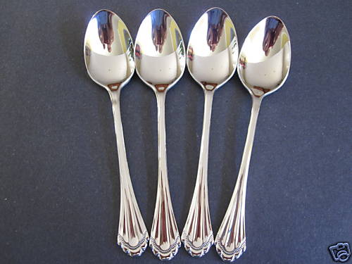 USA SELLER  4  MARQUETTE SERVING SPOONS ONEIDA NEW 18/8 STAINLESS FREE SHIP USA