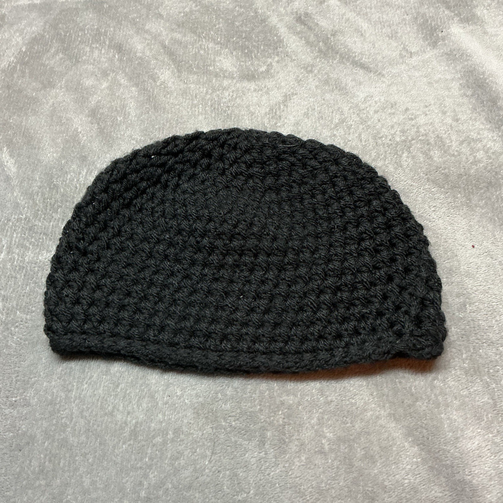 Handmade Knitted Black Kids Beanie