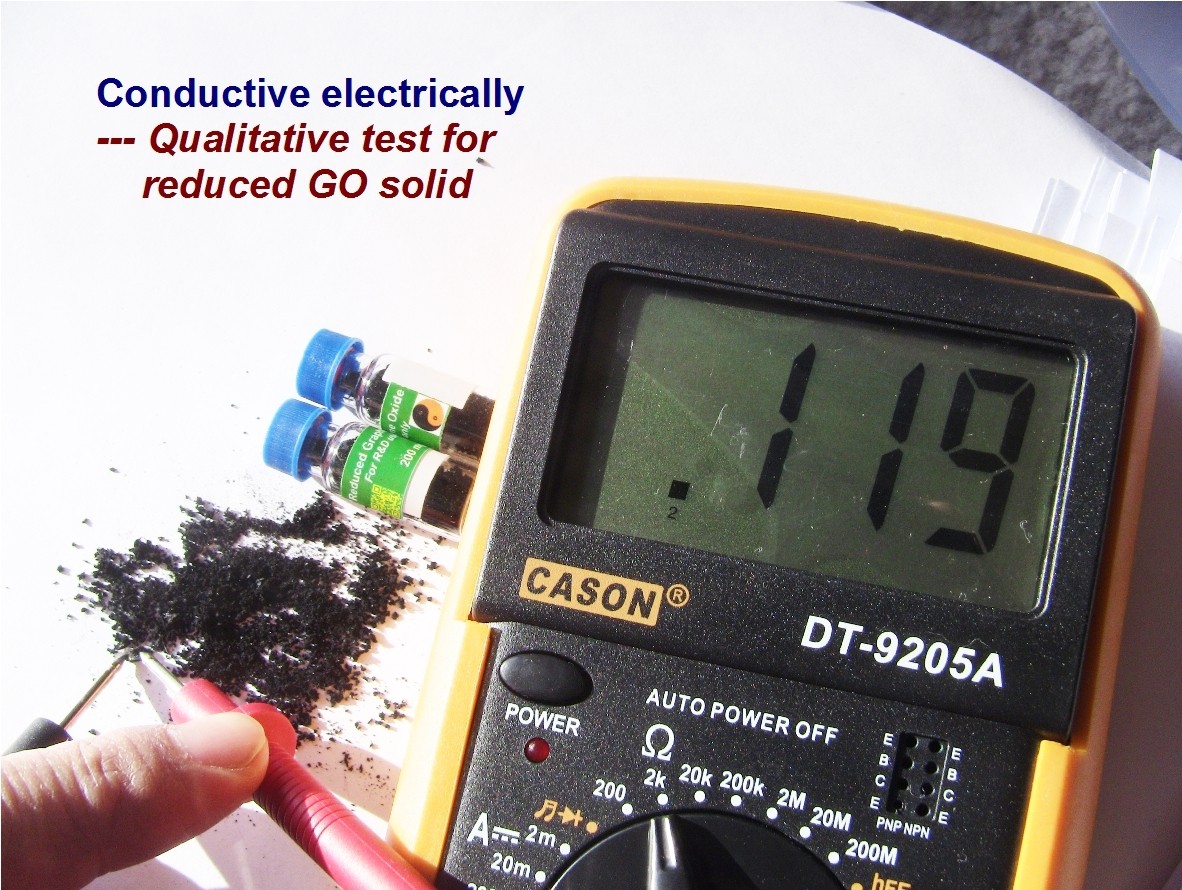 Reduced Graphene Oxide Solid 200 mg Black Powder Chemical Reduction