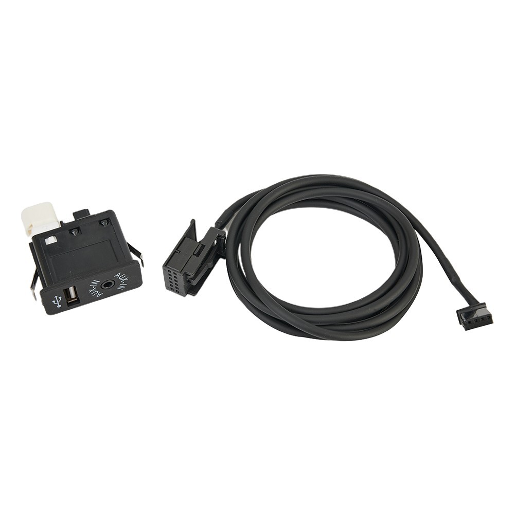 AUX USB Interface Panel Cable Adapter And Socket USB2.0 Black Cable For