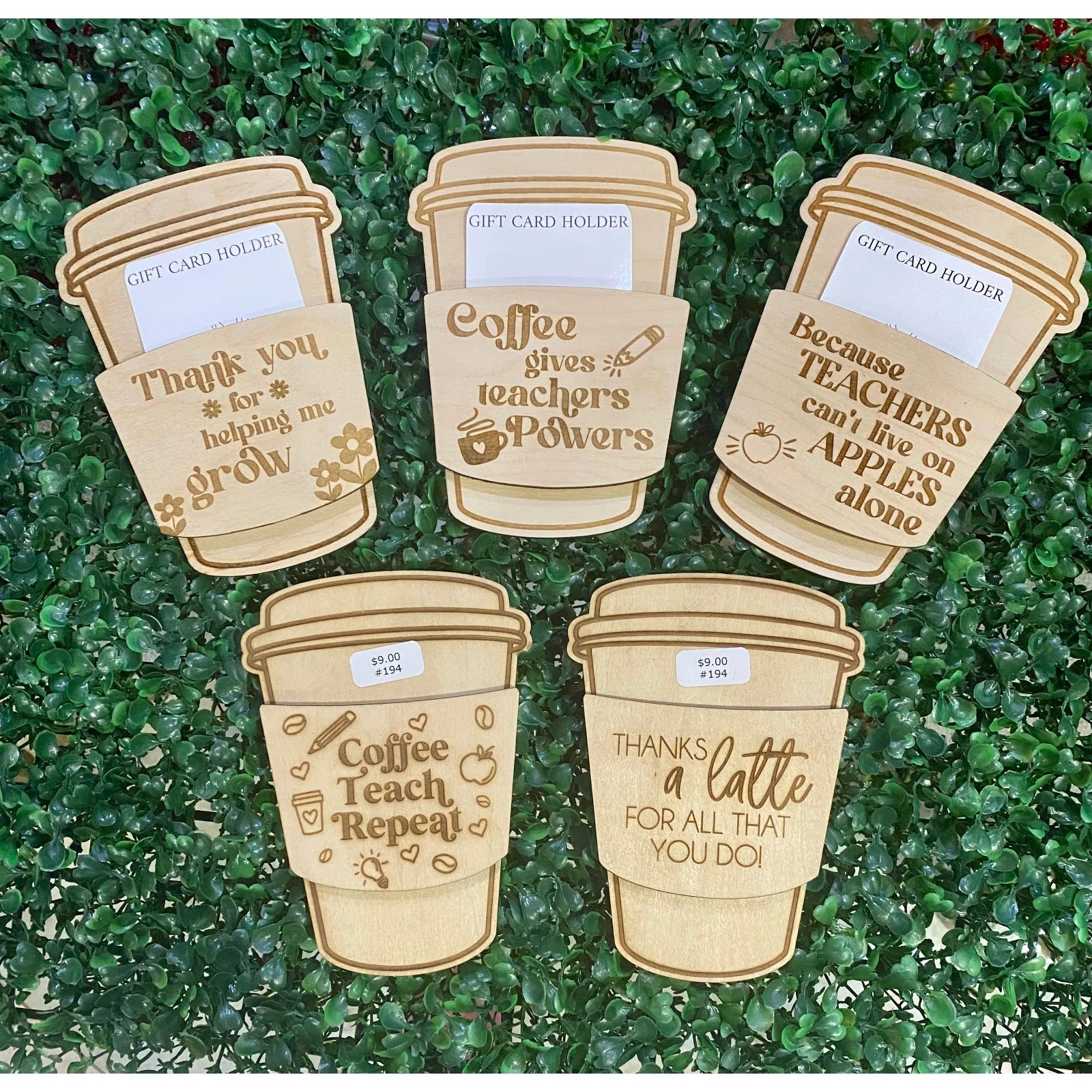 BRAND NEW WITH TAGS Teacher Coffee Gift Card Holder