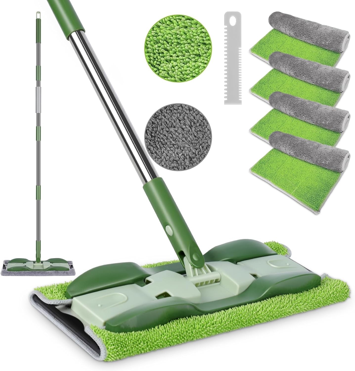 MASTER Microfiber Mop - Flat Floor Mops Wet Dry Dust Mop Washable Pads