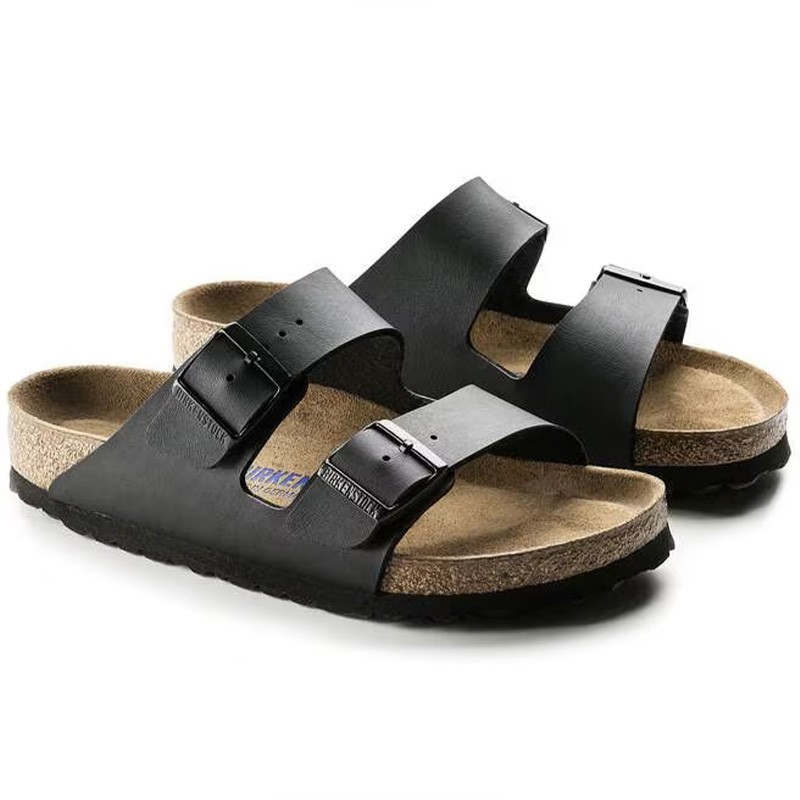 Birkenstock Arizona Birko-Flor Black Leather Unisex Casual Sandals Narrow/Wide