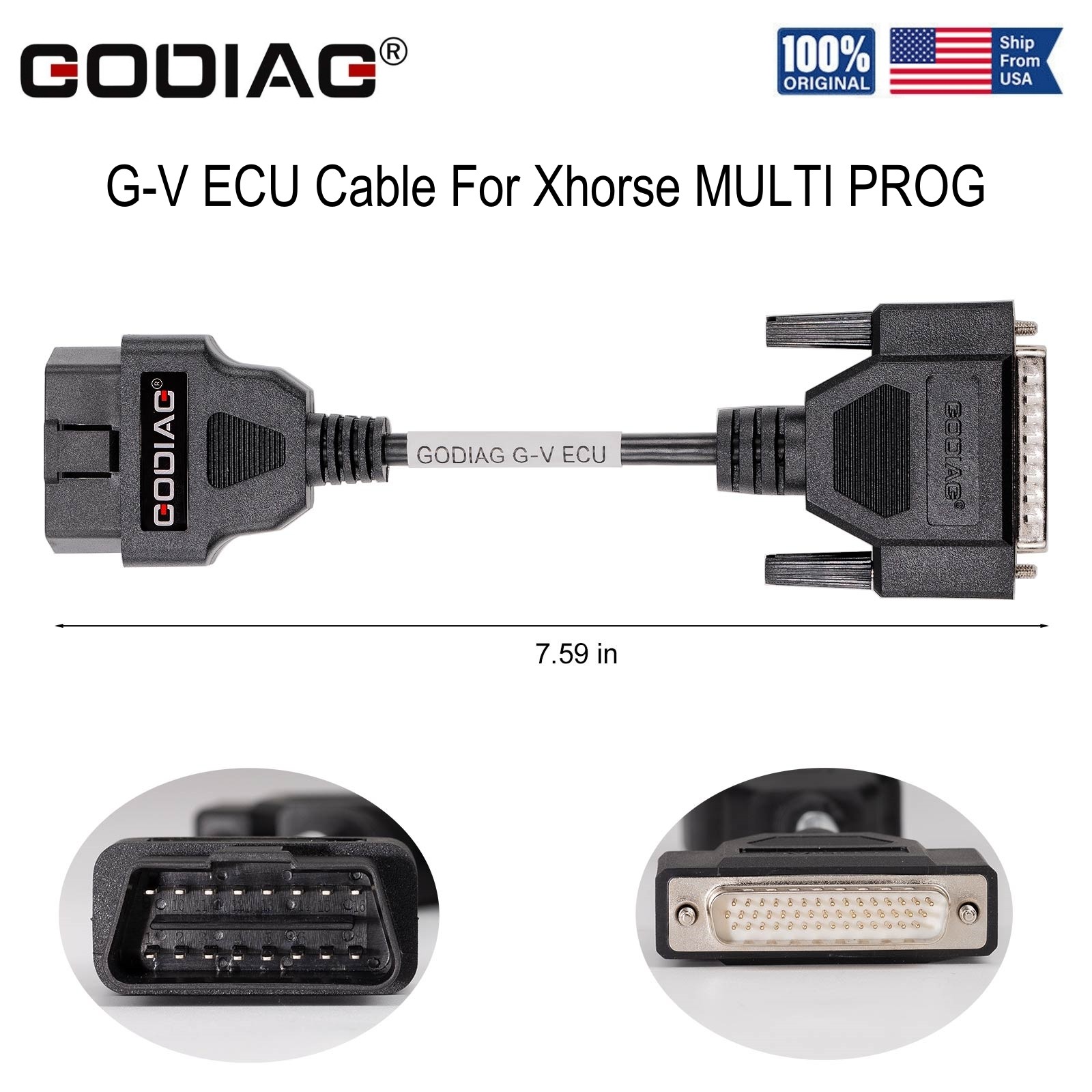 GODIAG G-V ECU Cable For Connect Xhorse MULTI PROG With GT107/GT107+ GPT Adapter