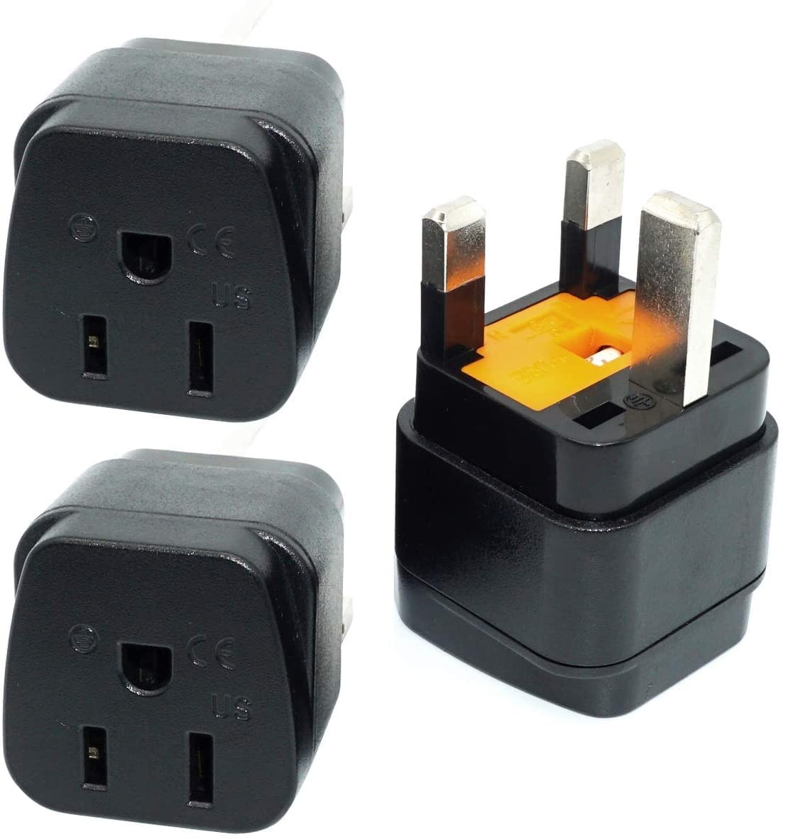 US/Canada/Japan to UK/KSA/UAE/Singapore Plug Adaptor, US/Canada/Japan Plug Co...