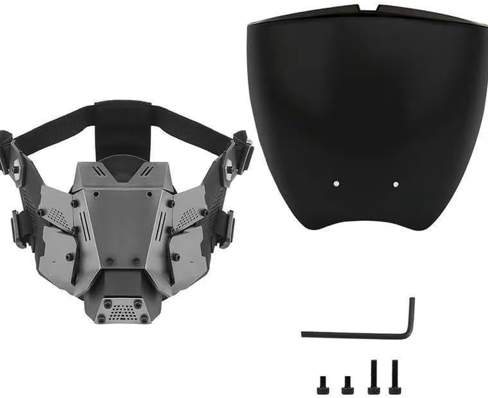 Punk Helmet Half/Full Face Mask Set/Techwear Mask/Mechanical Mask/Airsoft Mas...