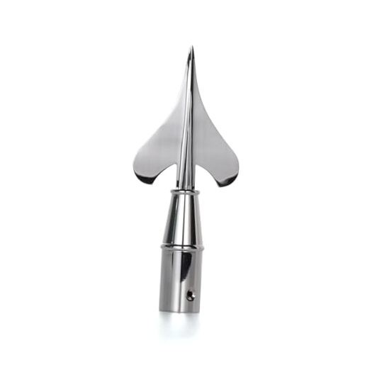 Small Silver Metal Army Spear for Indoor or Church Cross Flag Pole Topper