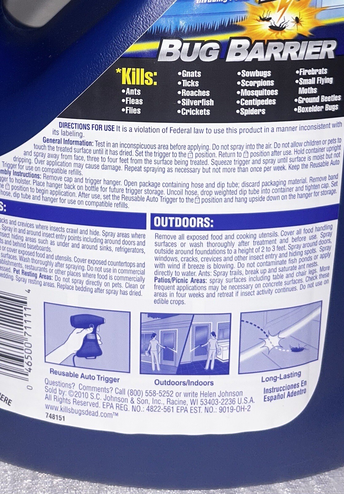 raid max bug barrier Refill 128 Oz