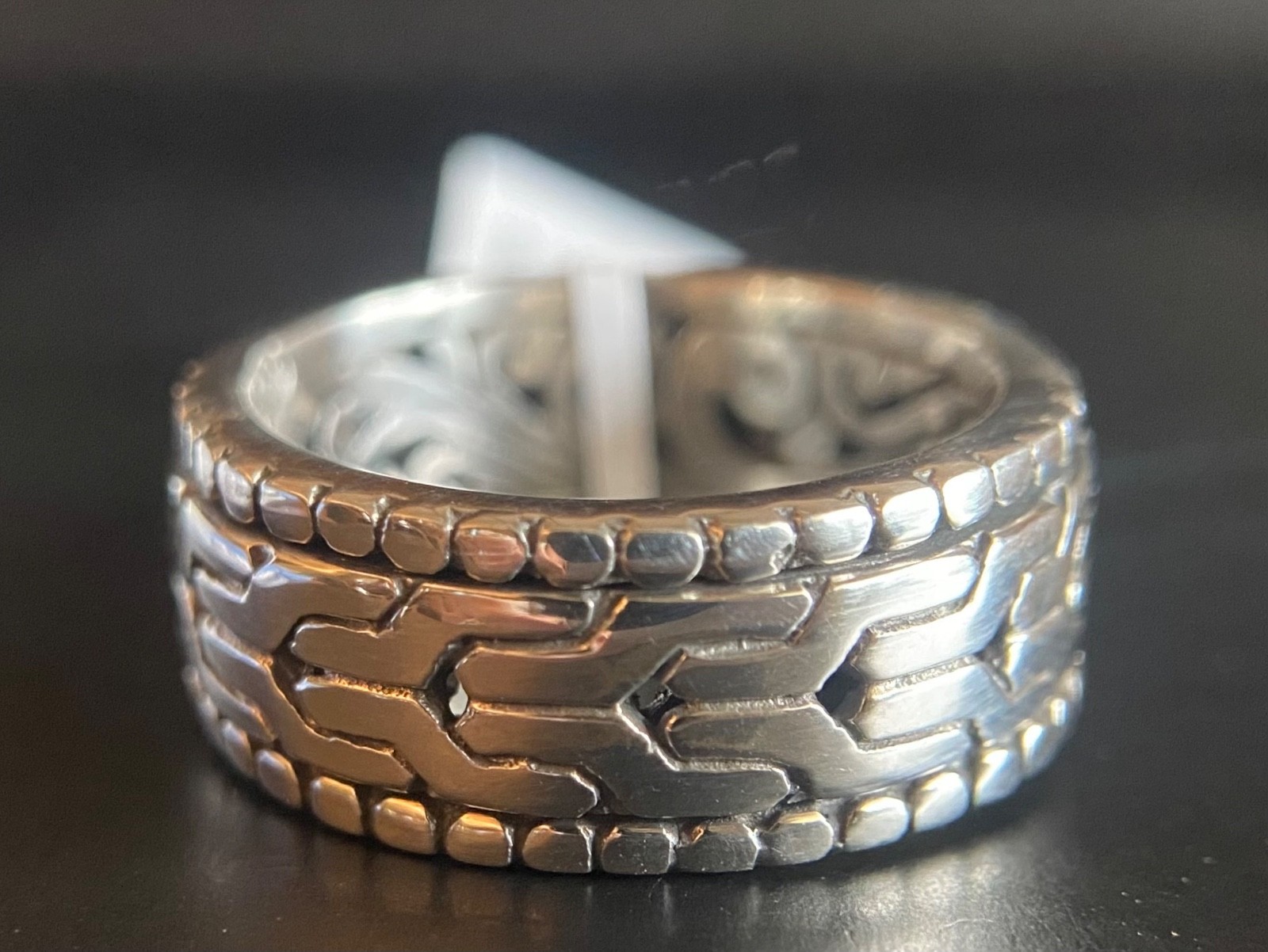 Sarda, Bali Handmade, Sterling, “Spinner” Ring, Chainlink Motif - 3 Szs Unisex