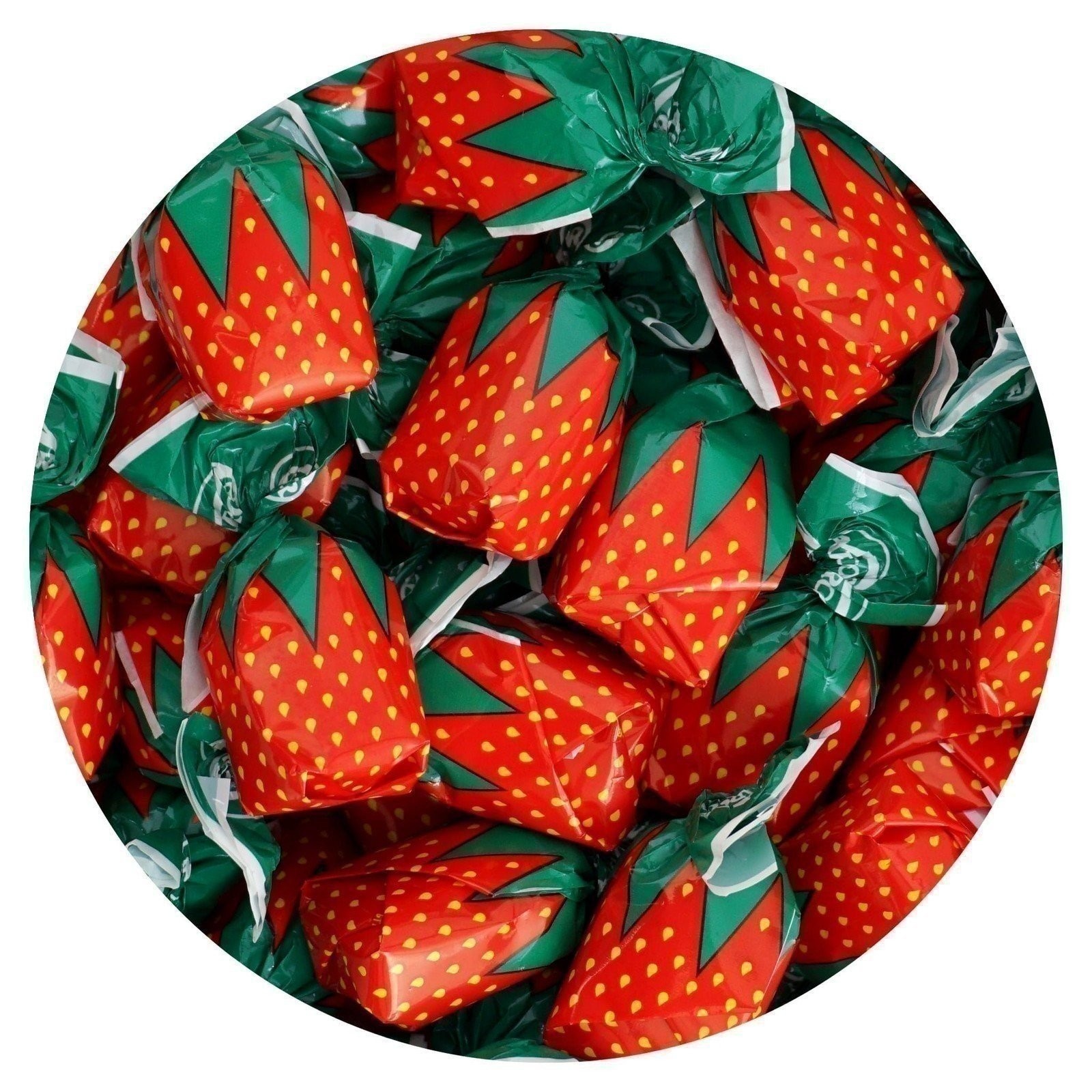 Strawberry Candy, 1 Pound (Approx. 75 pcs.) Strawberry Bon Bons Hard Candy,...