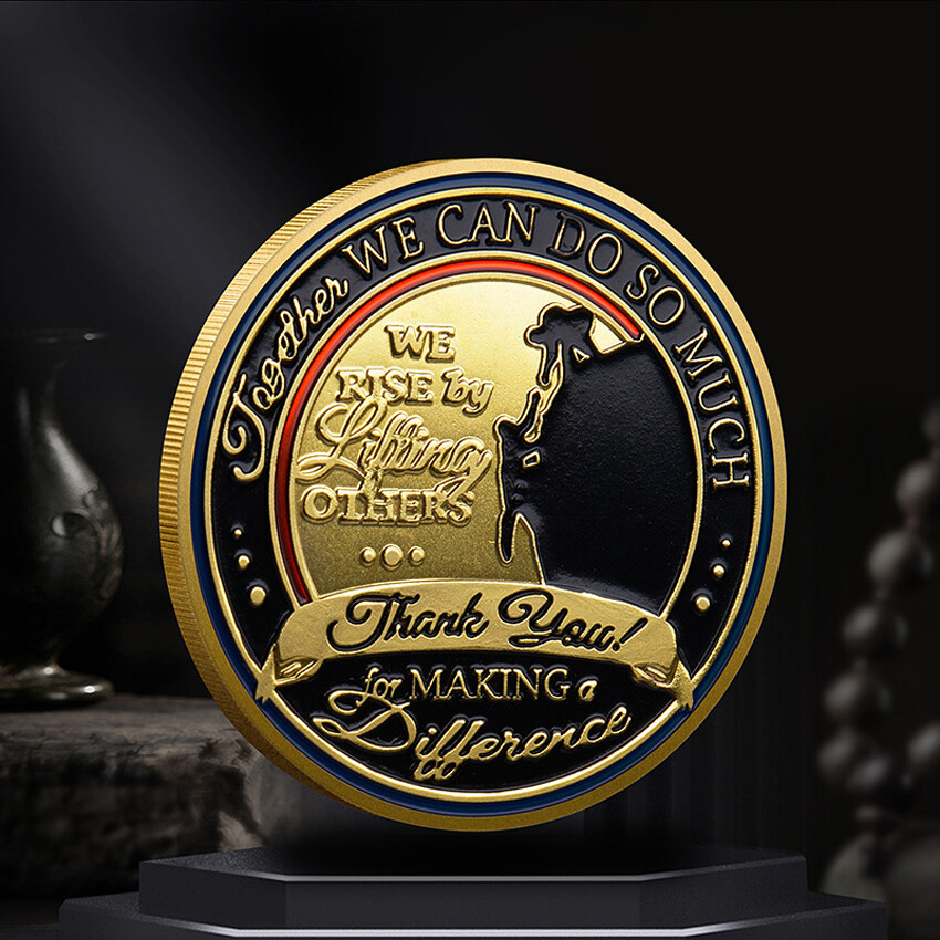 20PCS Thank You For Making A Difference Gold Plated Commemorative Challenge Coin