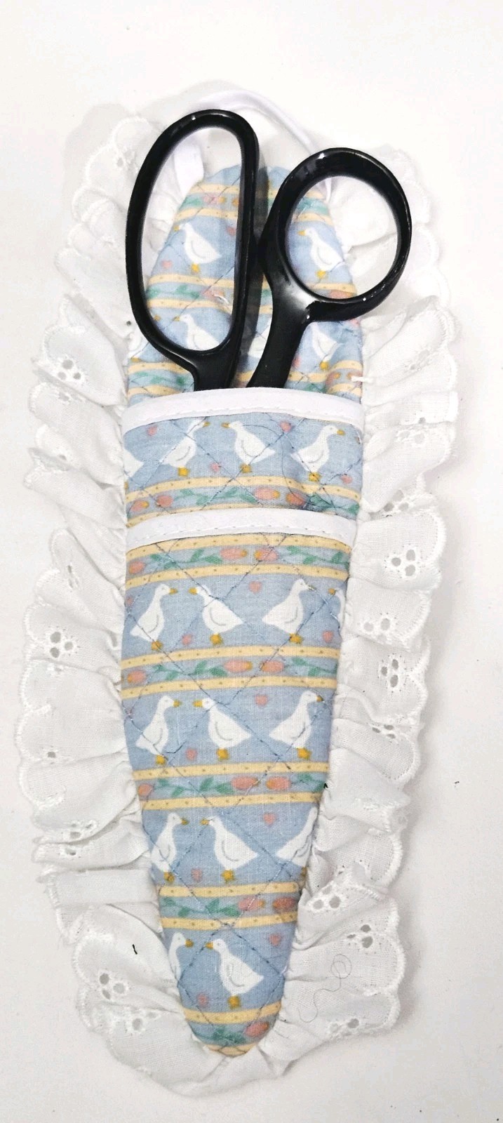 Vtg 80s-90s Goose Kitchen Shears Scissors Hanging Holder Farmhouse Country Duck