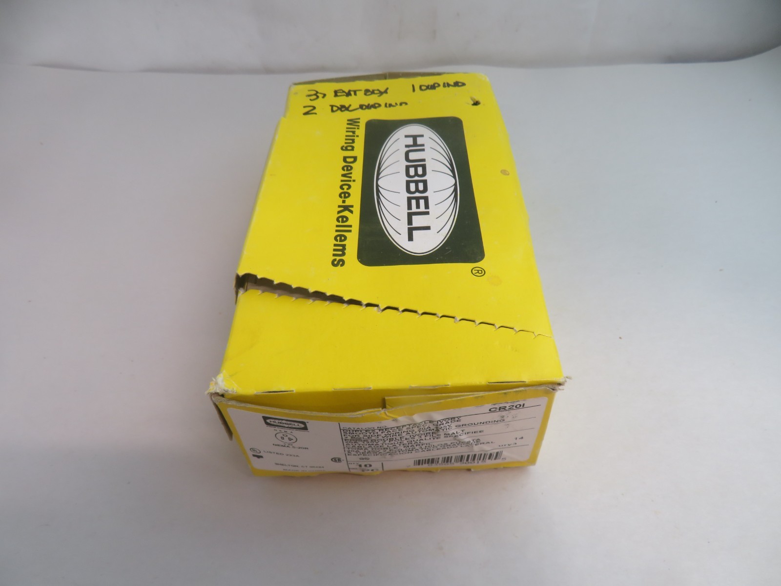 Box of 10 HUBBELL CR201 Duplex Receptacle Ivory 20A 125V
