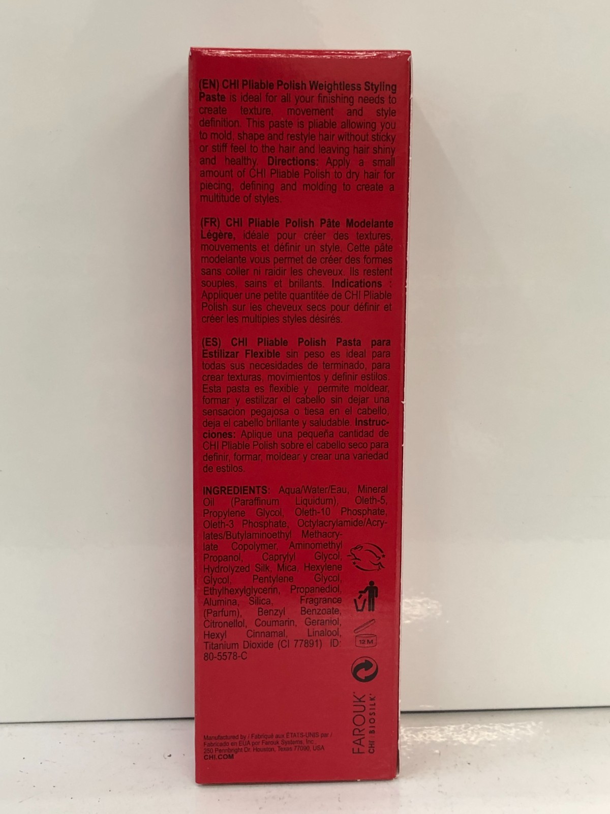 CHI Pliable Polish Weightless Styling Paste For Versatile Styling 3oz/85g