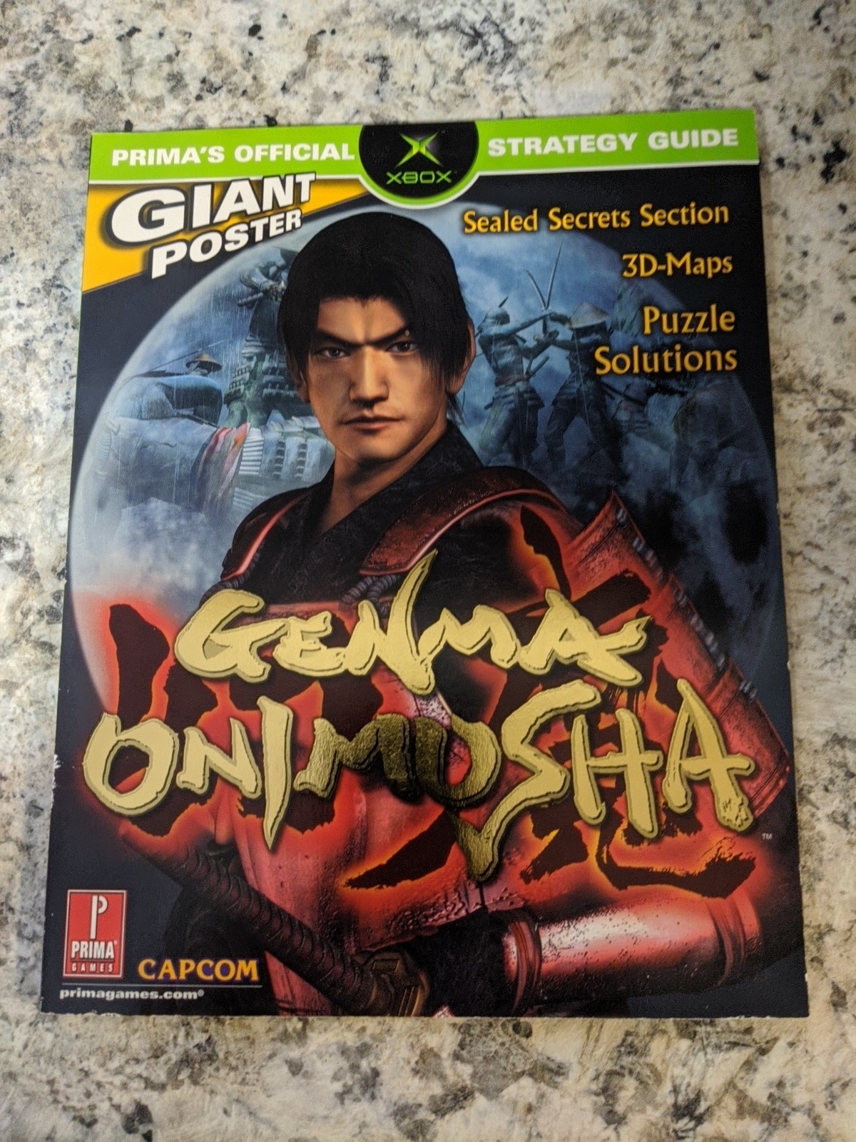 Genma Onimusha Prima Strategy Guide Xbox Capcom W/ Poster