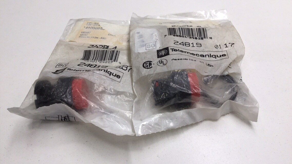 Telemecanique ZA2BL4 Pushbutton Red 24819 (Pack Of 2)