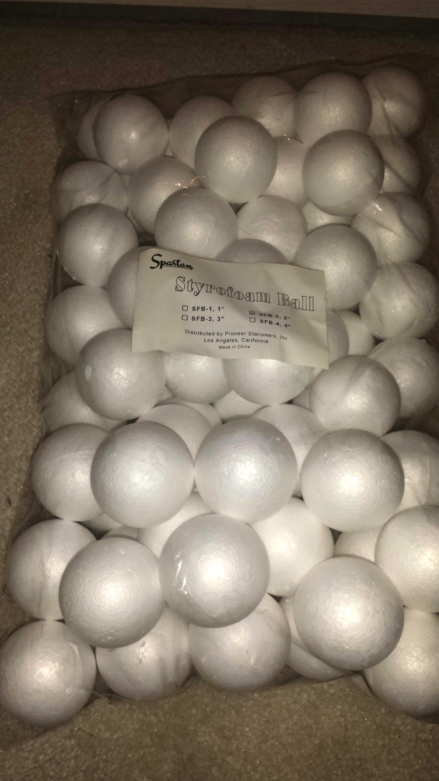(5) BAGS OF 72 STYROFOAM BALLS 2" SCHOOL XMAS ARTS & CRAFTS SMOOTH POLYSTYRENE