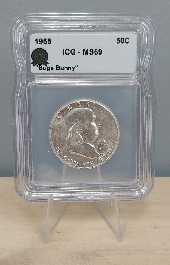 1955 Franklin Half Dollar Bugs Bunny MS69 ICG