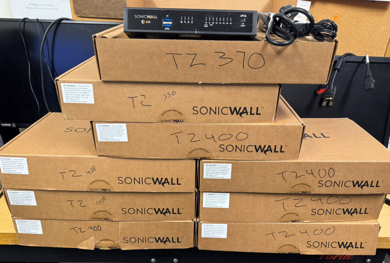 Lot of 9 SonicWall Firewalls TZ400 TZ250 TZ370 Gen 6 & Gen 7 Transferable Reset