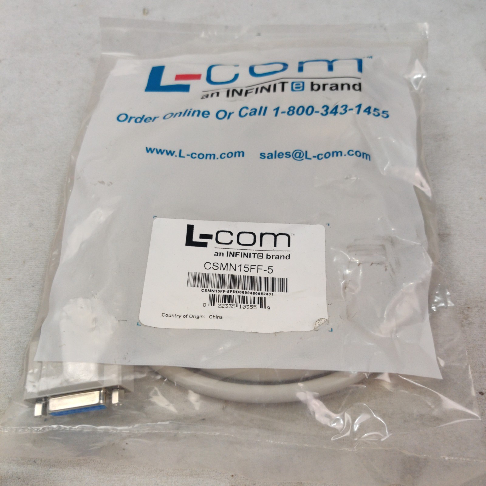 L-Com CSMN15FF-5 Cable  BRAND NEW SEALED In Package S6243