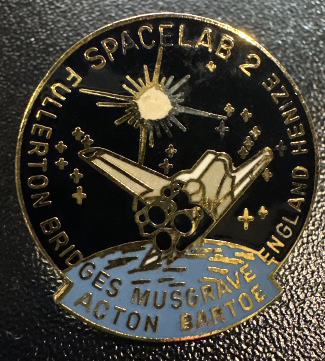 Spacelab 2 Fullerton Bridges Musgrave England Heinz’s Acton Bartoe NASA Pin