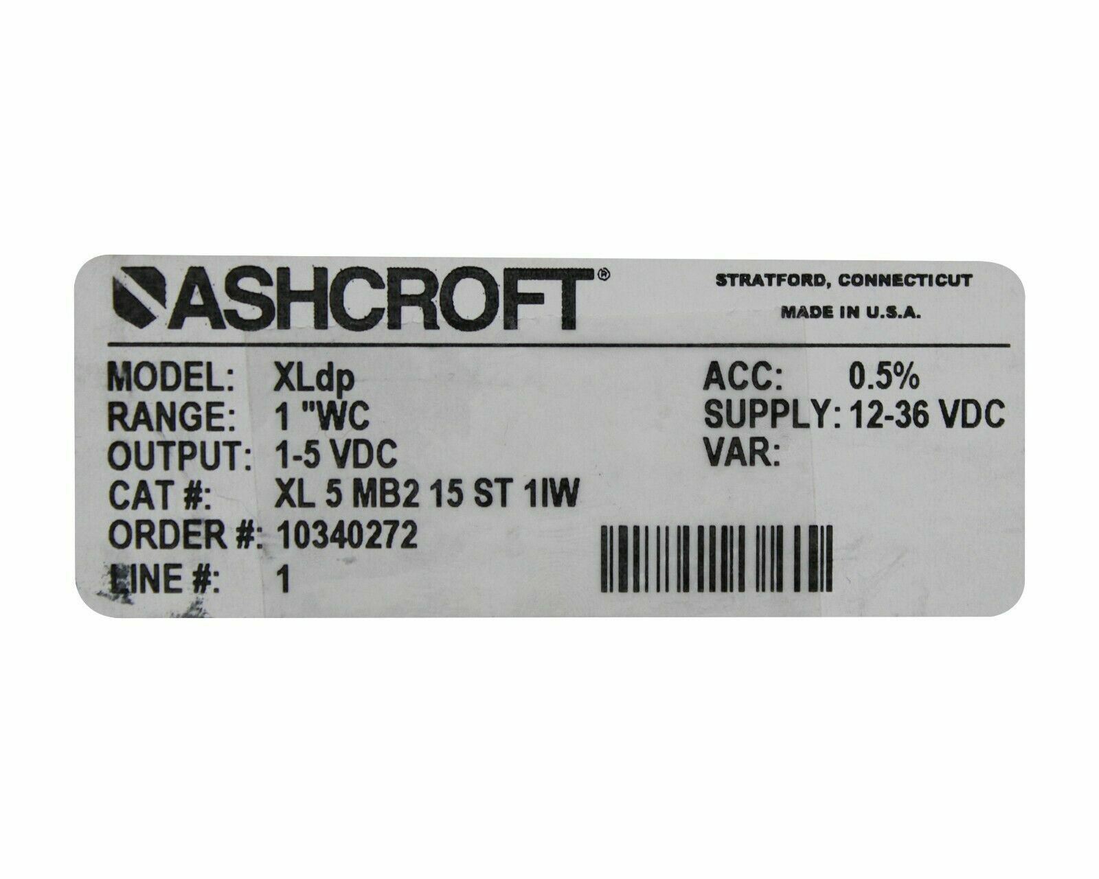 ASHCROFT MODEL XLDP DIFFERENTIAL PRESSURE TRANSMITTER NEW IN BOX