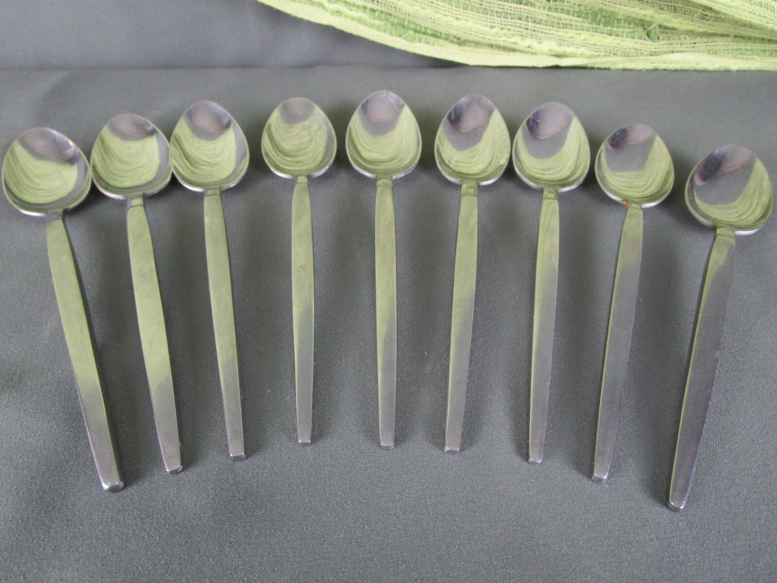 Vintage SRI STANLEY ROBERTS ASTRO ~ 9 TEASPOONS Mid Century Modern