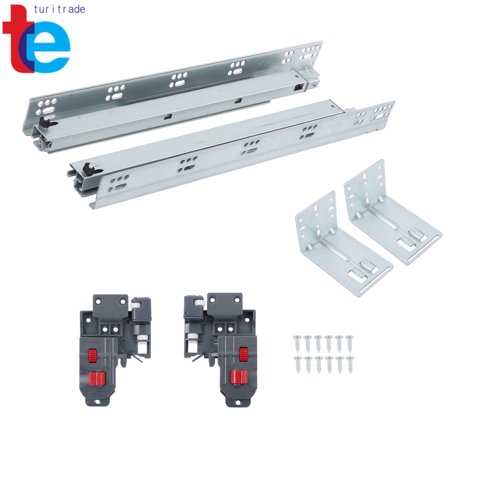 Full Extension Undermount Drawer Slides 18" 100LB Load Capacity