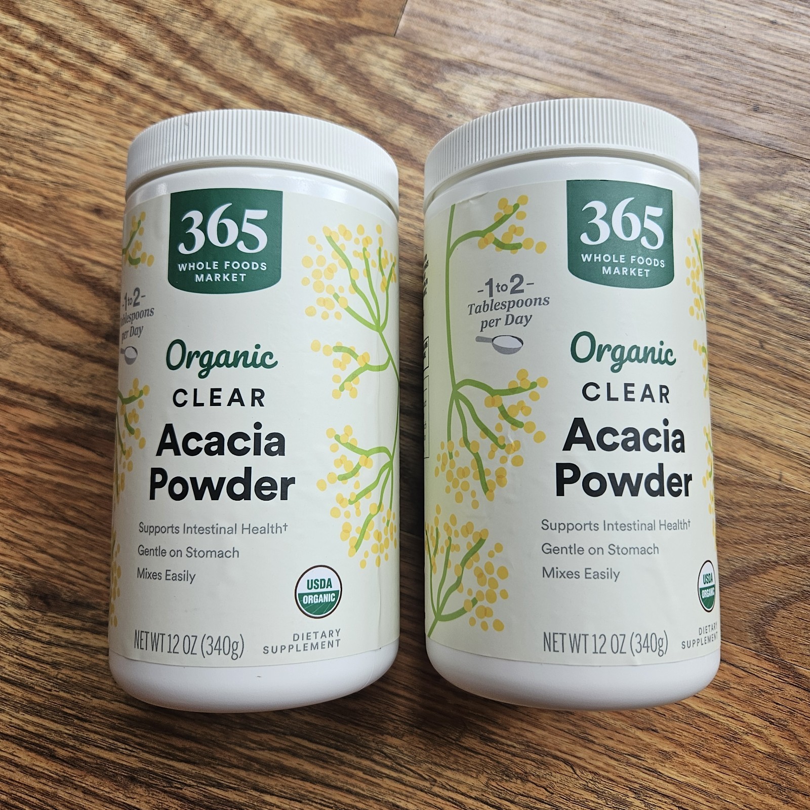 2 365 Whole Foods Market Organic CLEAR Acacia Powder 12oz Exp 01/27 NEW Sealed