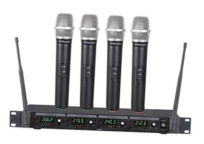 GTD Audio 4 Handheld Wireless Microphone Cordless mics System, Ideal for