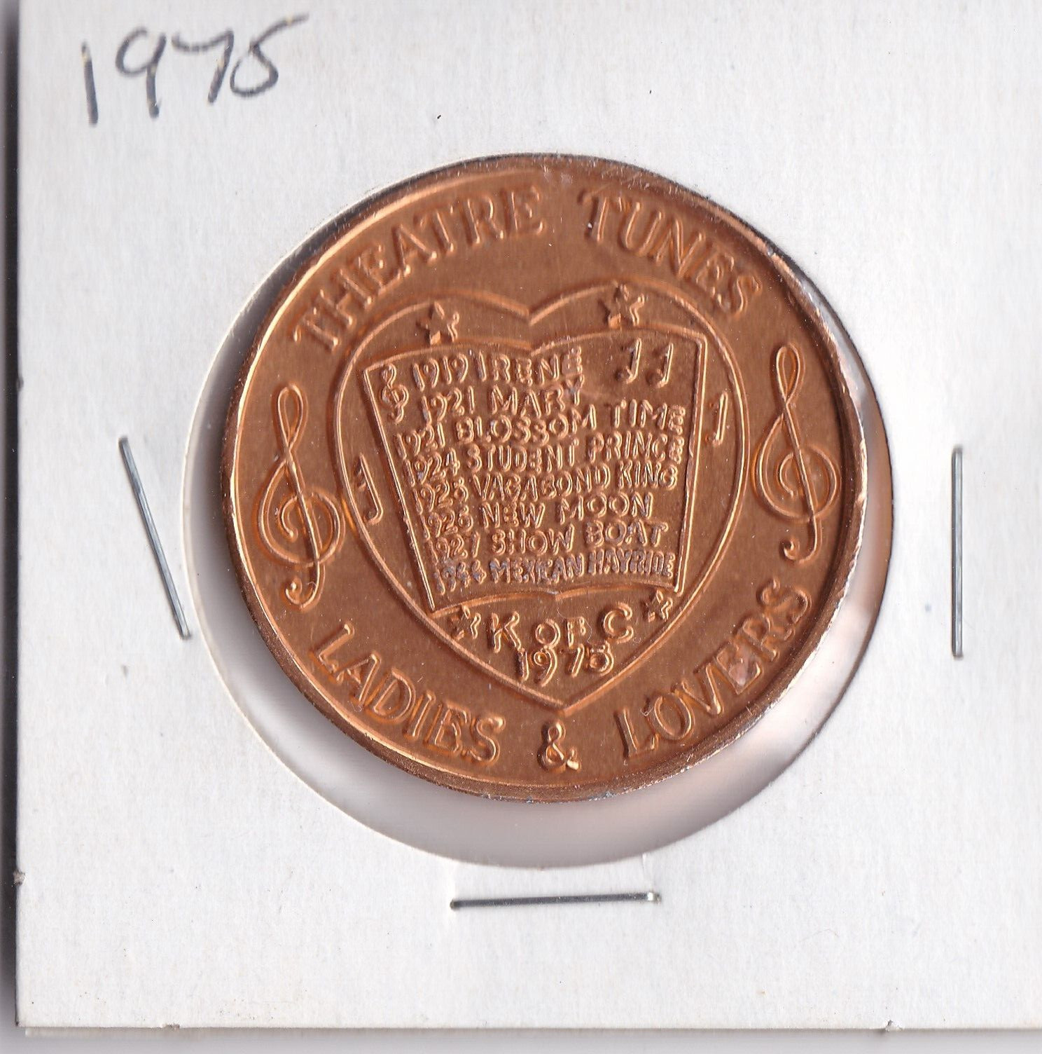 1975 K OF C  THEATRE TUNES LADIES & LOVERS  Aluminum  DOUBLOON