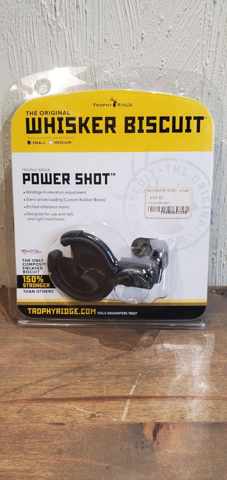 New Trophy Ridge Whisker Biscuit Power Shot Rest Universal RH/LH Small Black