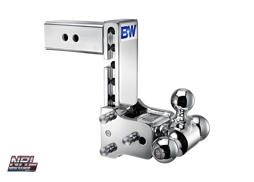 B&W TS20049C Tow & Stow 3-Ball Chrome Hitch – 7″ Drop / 7.5″ Rise