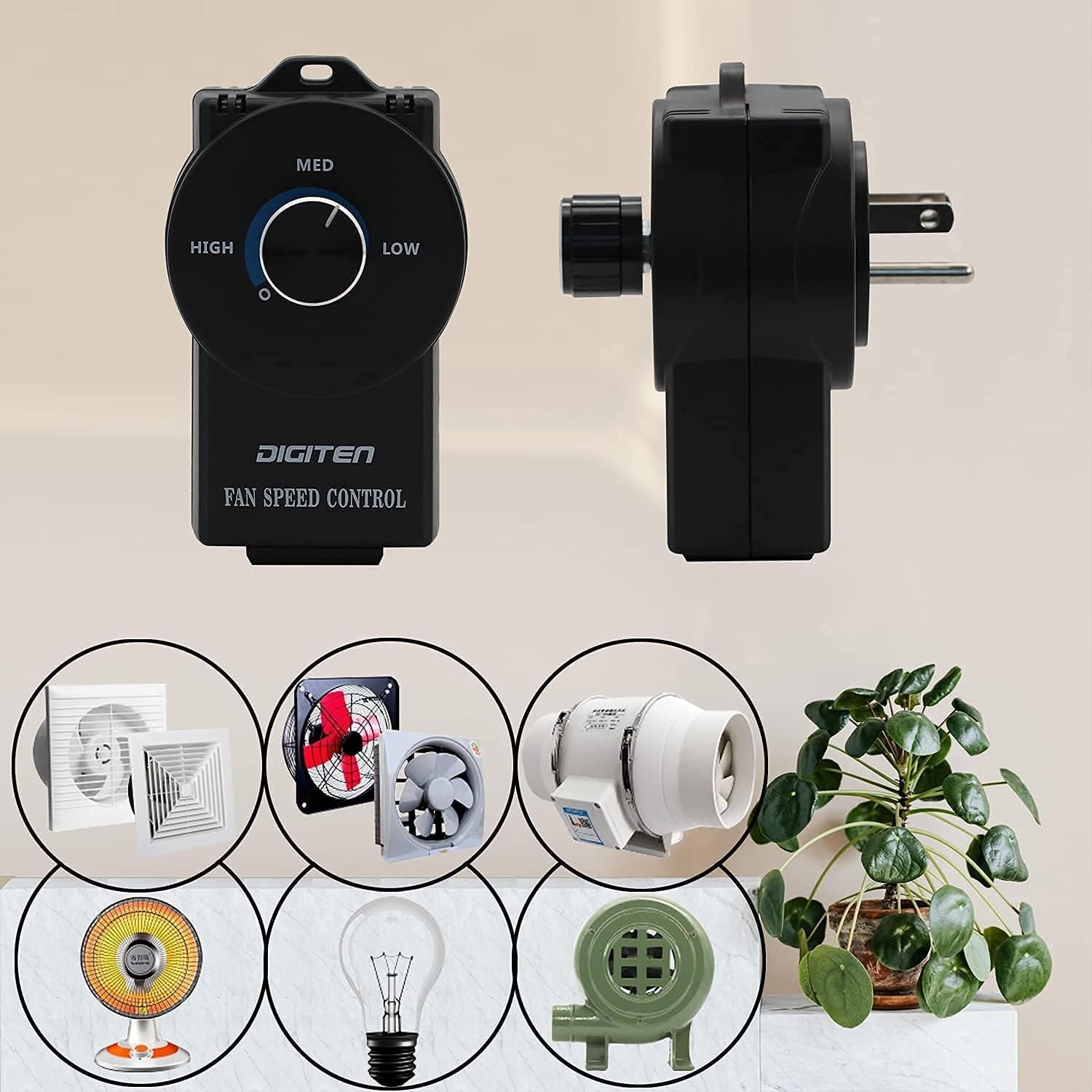 Variable Speed Controller - Exhaust Fan Speed Adjuster for Duct Inline Fan