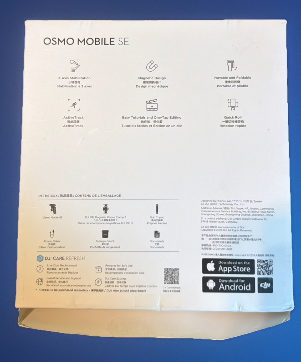 DJI Osmo Mobile SE Smartphone Gimbal Stabilizer Light Gray Open Box