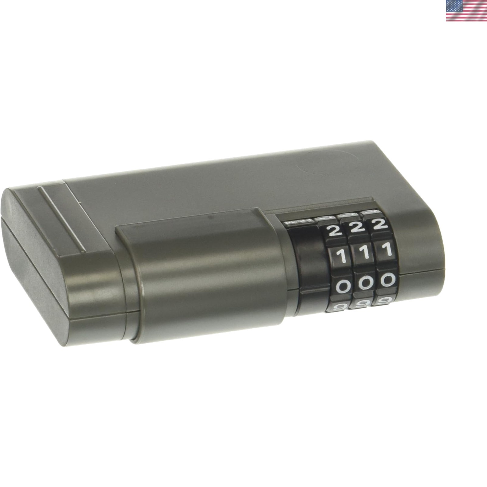 Secure Portable Key Case with Magnetic Lock - Weather-Resistant Gray - 3.25x1in