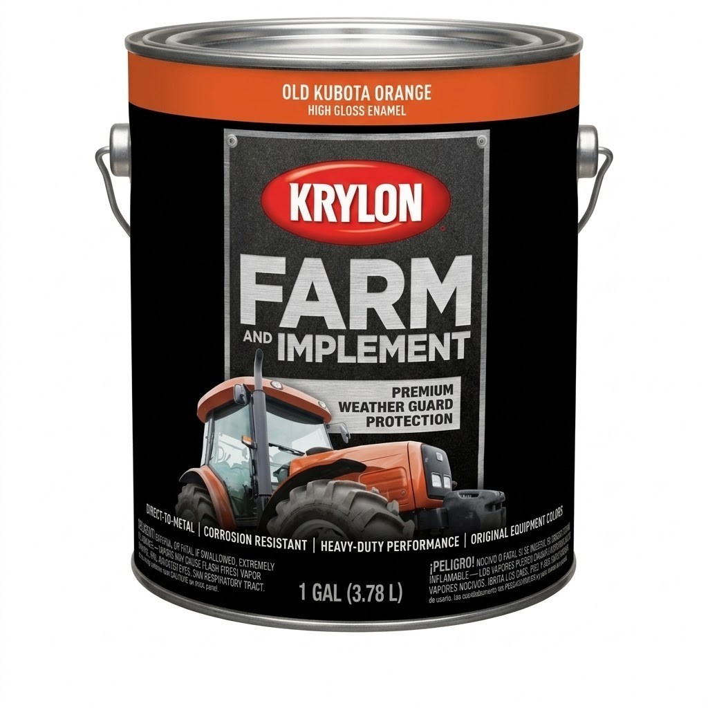 KRYLON 1978 Farm Implement Paint Kubota Orange High Gloss 1 Gallon 1960-2026