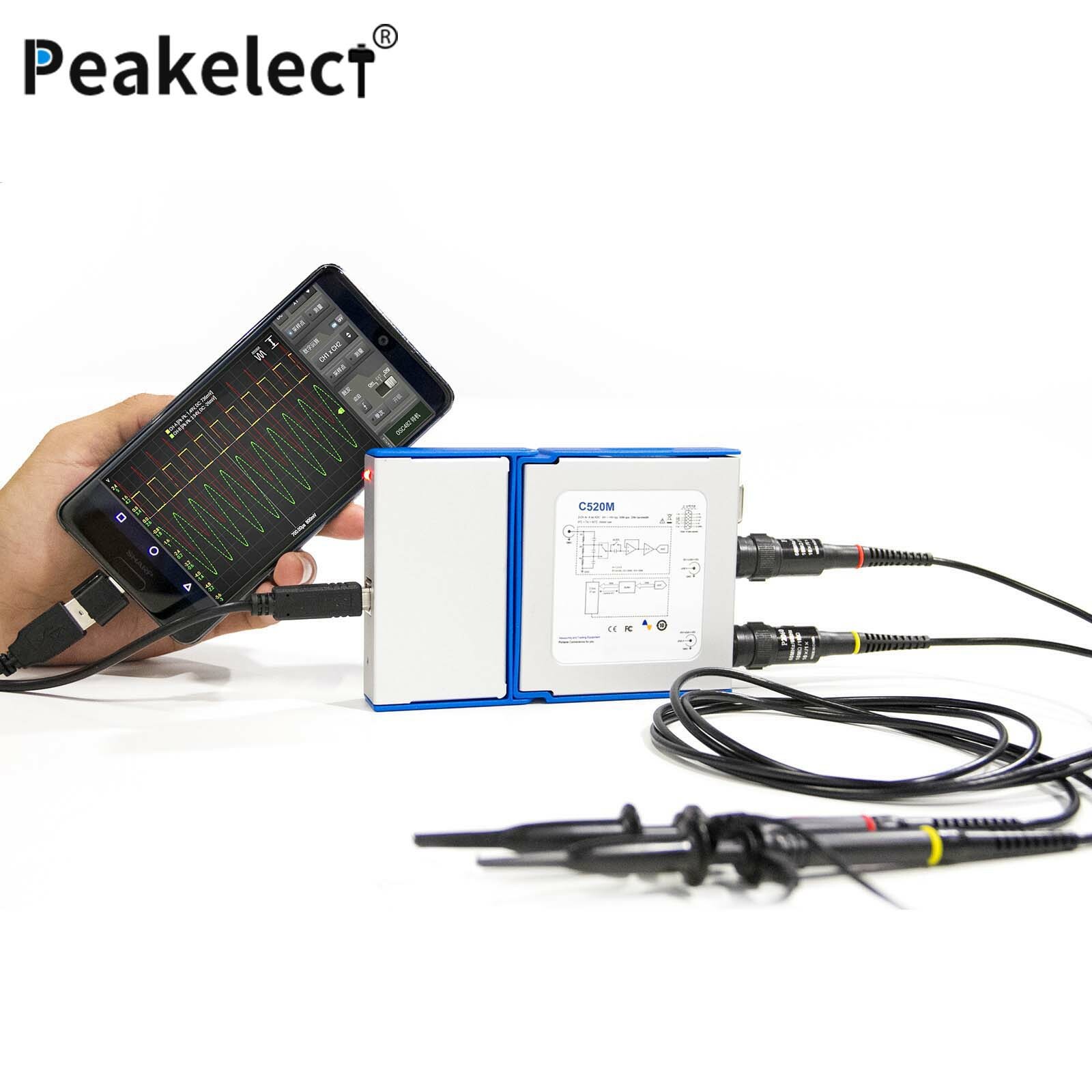 Peakelect Virtual Digital Handheld Oscilloscope Connect Android&PC 2 Channel