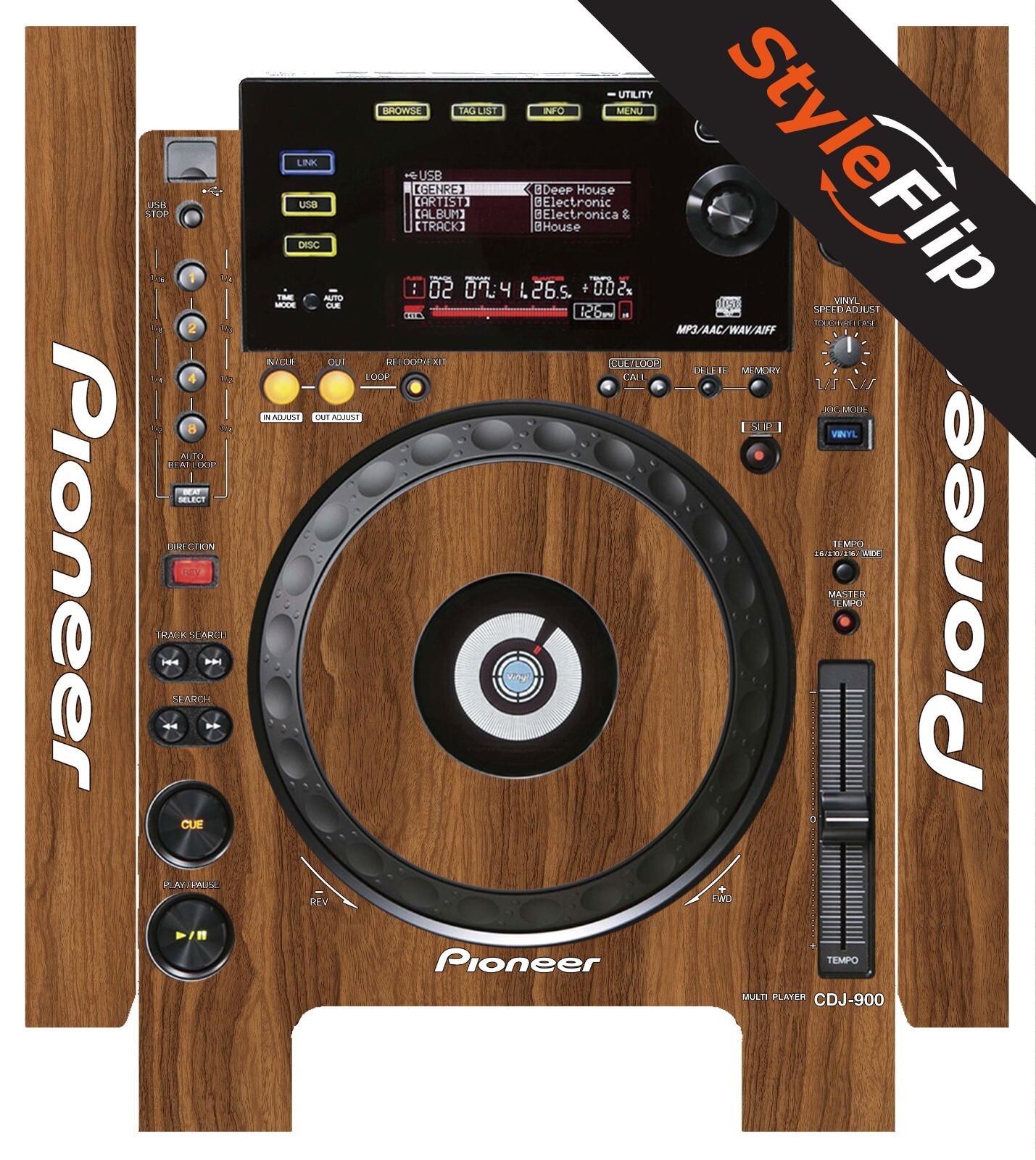 Pioneer CDJ-900 Skin | Wood #2 | Protective Decal | StyleFlip Skins