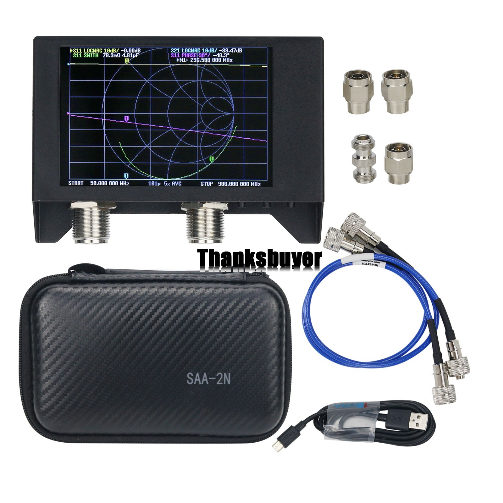 Vector Network Analyzer Meter Antenna Analyzer SAA-2N NanoVNA V2 50KHz--3GHz 4"