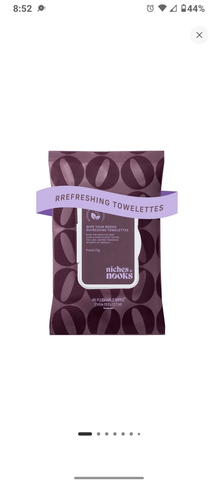 NEW LOT 2 Niches & Nooks Wipe Your Refreshing Towelettes Fresh Fig 45ct EACH NIP