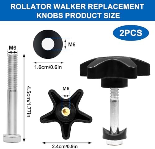 Rollator Walker Replacement Knobs for Wheels 2 PCS | Rollator Parts Knobs Drive